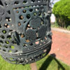 Japanese Fine Antique Bronze "Hollyhock" Garden Lantern