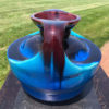 Japanese Big Antique Blue Double Handle Vase