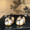 Japanese Antique Pair Gilt Bronze Mandarin Duck Screen Holders