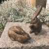 Japanese Old Pair Garden Rabbits