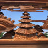 Japanese Fine Old Samurai Pavilion and Minka House Screen