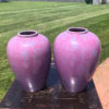 Japanese Antique Pair Lavender Flambe Vases