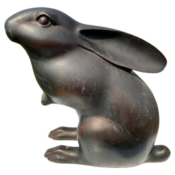 Japanese Fine Large Old Bronze Rabbit