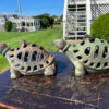 Japanese Pair Old "Turtle" Garden Lanterns
