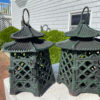 Japanese Antique Pair Double Pagoda Lanterns