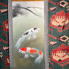 Japanese Magnificent Koi Fish Silk Scroll Hand Painting Signed & Boxed