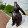 Japan Tall Antique Bronze Garden Rabbit “Moon Gazing"