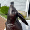 Japan Tall Antique Bronze Garden Rabbit “Moon Gazing"