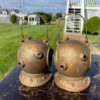 Japan Rare Matching Pair Old Nautical Diving Helmet Lanterns