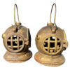 Japan Rare Matching Pair Old Nautical Diving Helmet Lanterns