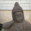 Japanese Serene 18thc. Stone Buddha Kanon Guan Yin Contemplates Saving Man
