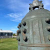 Japan Big Vintage Bronze Bell Blue Patina And Bold Sound