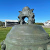 Japan Big Vintage Bronze Bell Blue Patina And Bold Sound