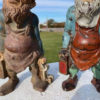 Gnome Pair Garden Gate Lantern Sculptures "Keeper of Keys"