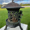 Big Old Round Garden Lantern "Iris, Flowers & Vines"