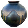 Japanese Brilliant Drip Glaze Bronze Vase, Signed Box