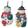Vintage Pair Hand Painted Happy Snow Couple Lighting Lanterns