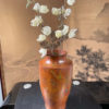 Japanese Pair Tall Brilliant Colors Murashido Bronze Red Vases, Signed