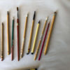 Artisan's Cache of 20 Old Chinese Paint Calligraphy Bamboo Brushes