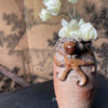 Japanese Antique Glazed Octopus Signed Vase
