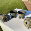 Japanese Pair Old Big Feet Owl Lanterns