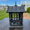 Japan Big Black Timber Roof Mountain House Garden Lantern