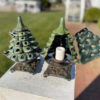 Japanese Pair Antique Christmas Evergreen Tree Lanterns