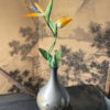 Japanese Vintage Flying Cranes Bronze Vase