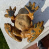 Japan Vintage Hand Cast Hand Painted Frog Toad Kaeru , Original Paint