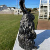 Old Black Cast Garden Rabbit with Pricked Ears