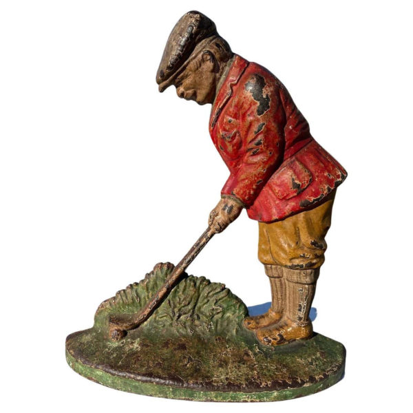 Rare Golf Lovers Antique Sculpture, Putting