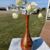 Japan Vintage Ikebana Flower Bud Bronze Vase Lovely Murashido Finish, Signed Box