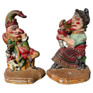 Rare Pair Punch & Judy Antique Sculptures