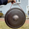 Japanese Antique Bronze Gong Set and Beautiful Silk Striker