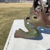 Japan Big Hand Painted Leaping Frog Lantern, Original Glass Eyes