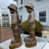 American Rare Pair Bronze Nautical Fishermen Seamen Sculptures