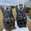 Japanese Rare Pair Old Owl Lighting Lanterns, Hard to Find