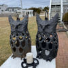 Japanese Rare Pair Old Owl Lighting Lanterns, Hard to Find