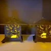 Japanese Fine Big Pair Old Pine Lighting Lanterns