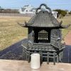 Japanese Extraordinary Bronze "Pole House" Lantern, Signed