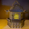 Japanese Extraordinary Bronze "Pole House" Lantern, Signed