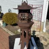 Japanese Antique Tall Hand Cast Pagoda House Lighting Lantern