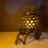 Japan Large Garden Cart Lighting Lantern Children & Foo Lion