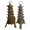 Japanese Old Pair Five Elements Pagoda Lighting Lanterns