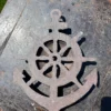 Antique Boating Wheel and Anchor Wall Shelf