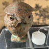 Japanese Old Vintage Gilt Cast "Wise Old Owl" Lantern