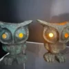 Japanese Pair Old Big Feet Owl Lighting Lanterns