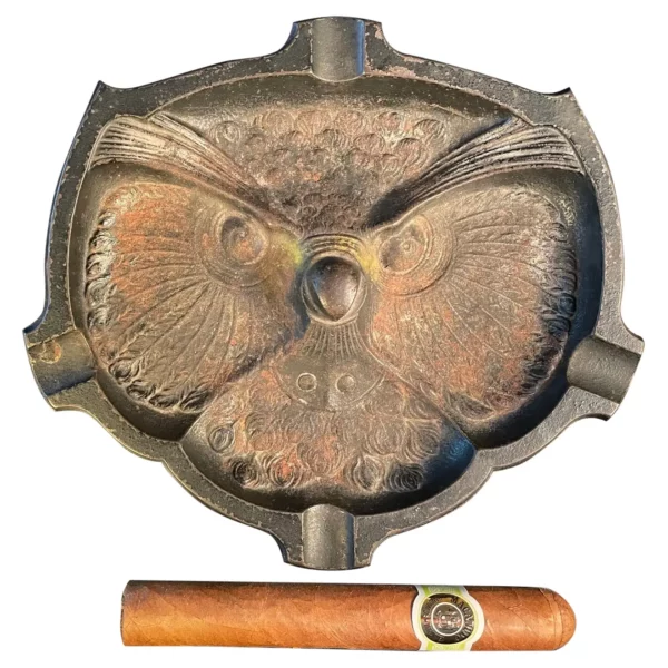 Japanese Unique Old Owl Face Cigar Stogie Tray