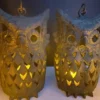 Japanese Pair Massive Antique Over Sized "Owl" Lighting Lanterns