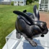 Japanese Hard To Find Old Bronze "Squatting Rabbit" LED Candle Holder & Censer